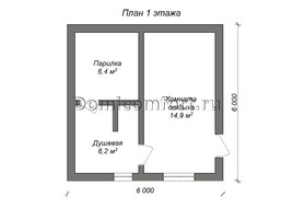 Баня из газобетона 6 на 6